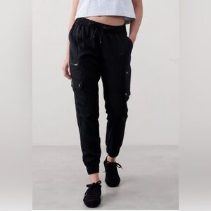 Banana Republic Black Pull On Waist Cargo Pocket Crop Joggers Sz Small Y2K Punk